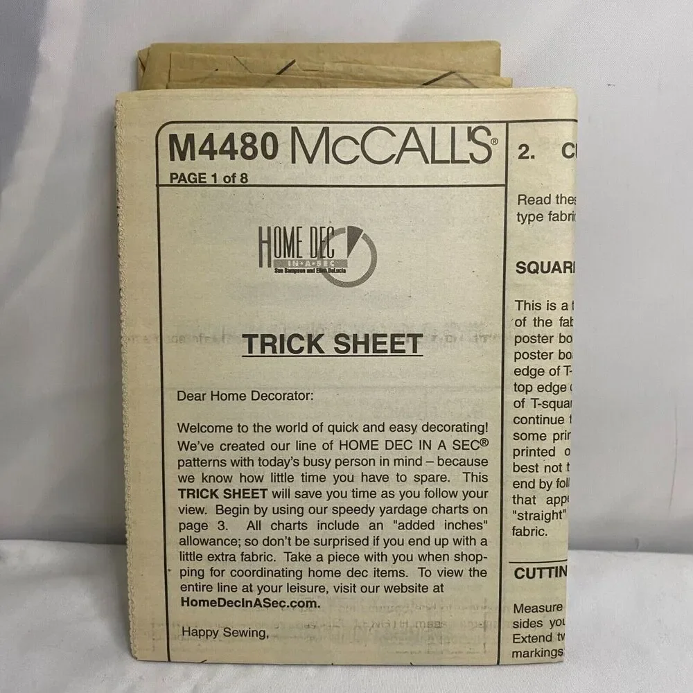 #M4480 McCalls Window Curtains Sewing Pattern